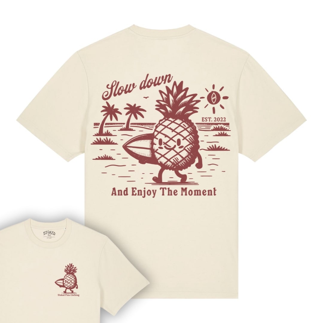 NATURAL RAW "STOKED PIÑA" ORGANIC TEE