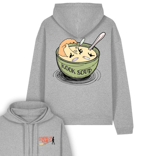 HEATHER GREY "KOOK SOUP" ORGANIC HOODIE