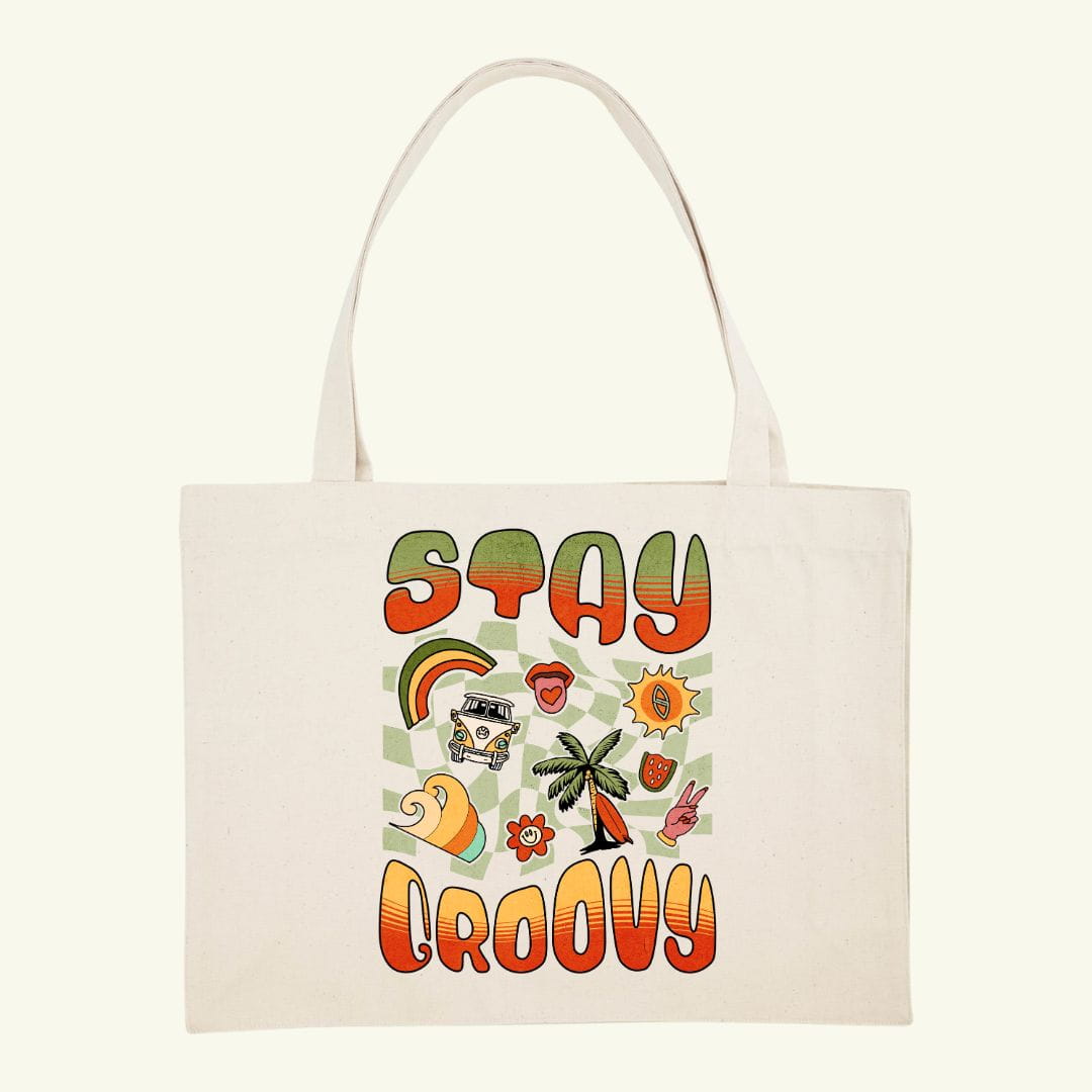 Organic "STAY GROOVY" Shopping Bag