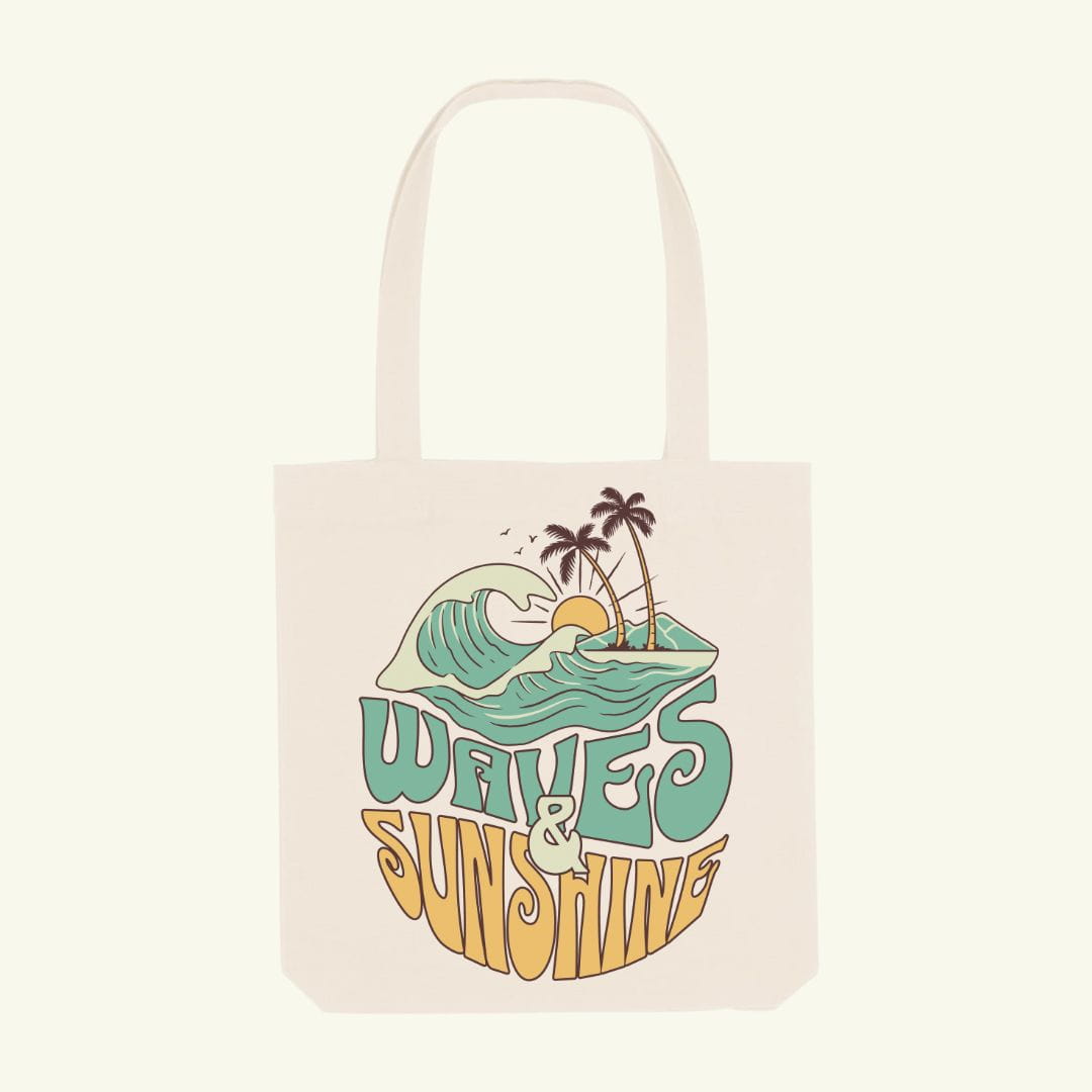 Organic "WAVES & SUNSHINE" Tote Bag