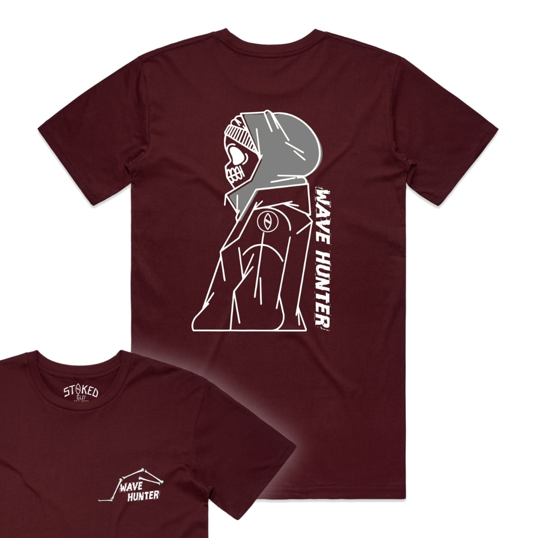 Burgundy "Wave Hunter" Tee