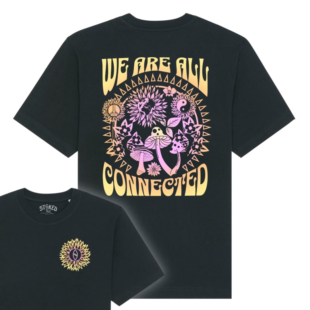 Black "We Are All Connected" Organic Tee