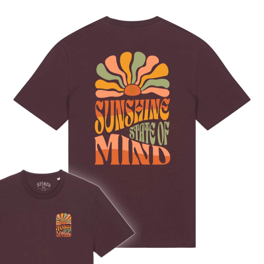 RED BROWN "STATE OF MIND" ORGANIC TEE