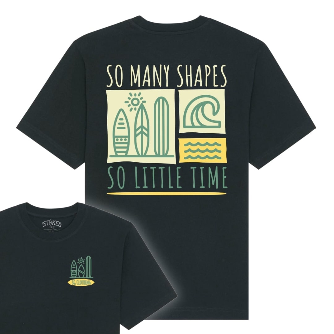 BLACK "SHAPES" ORGANIC TEE