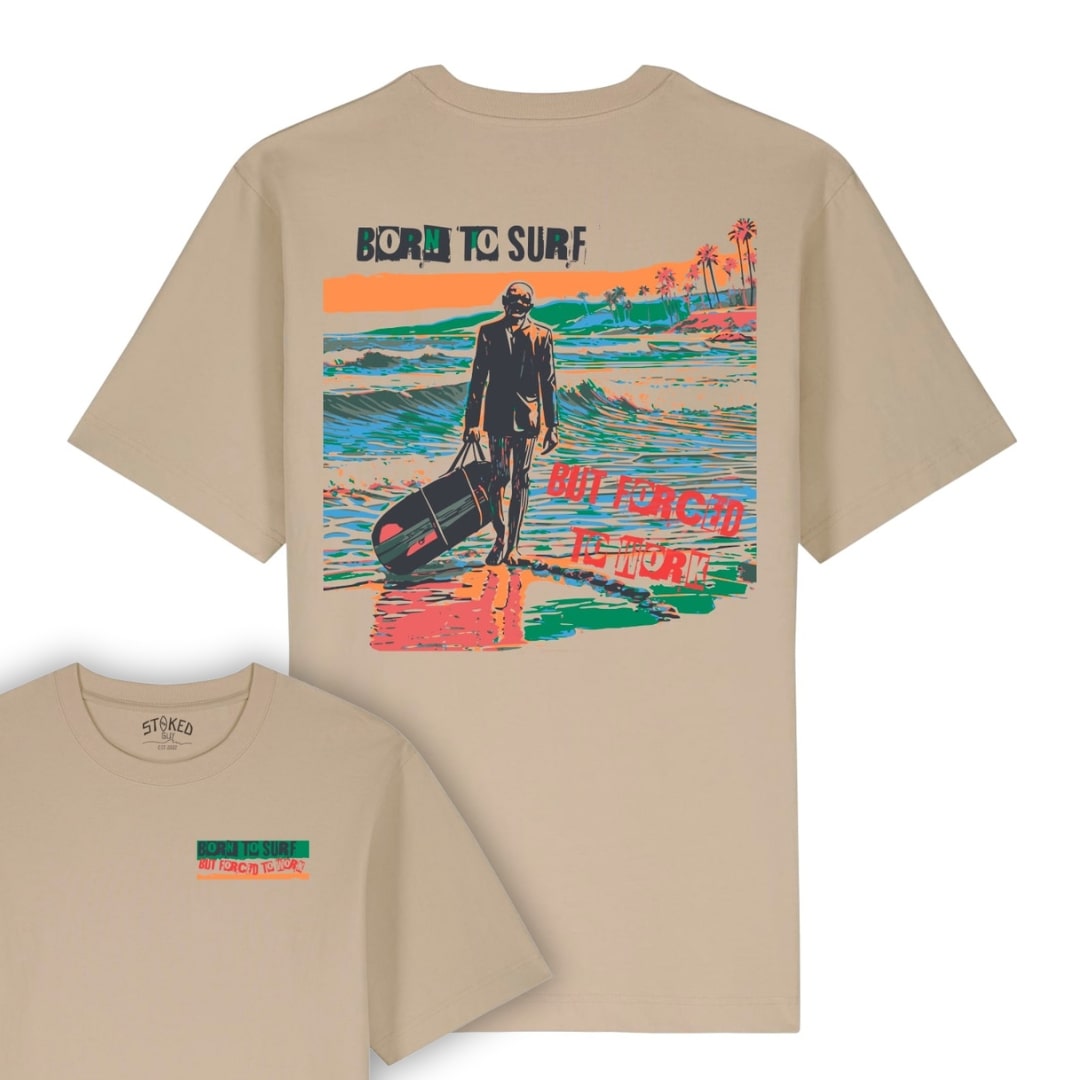 DESERT DUST "BORN TO SURF" ORGANIC TEE