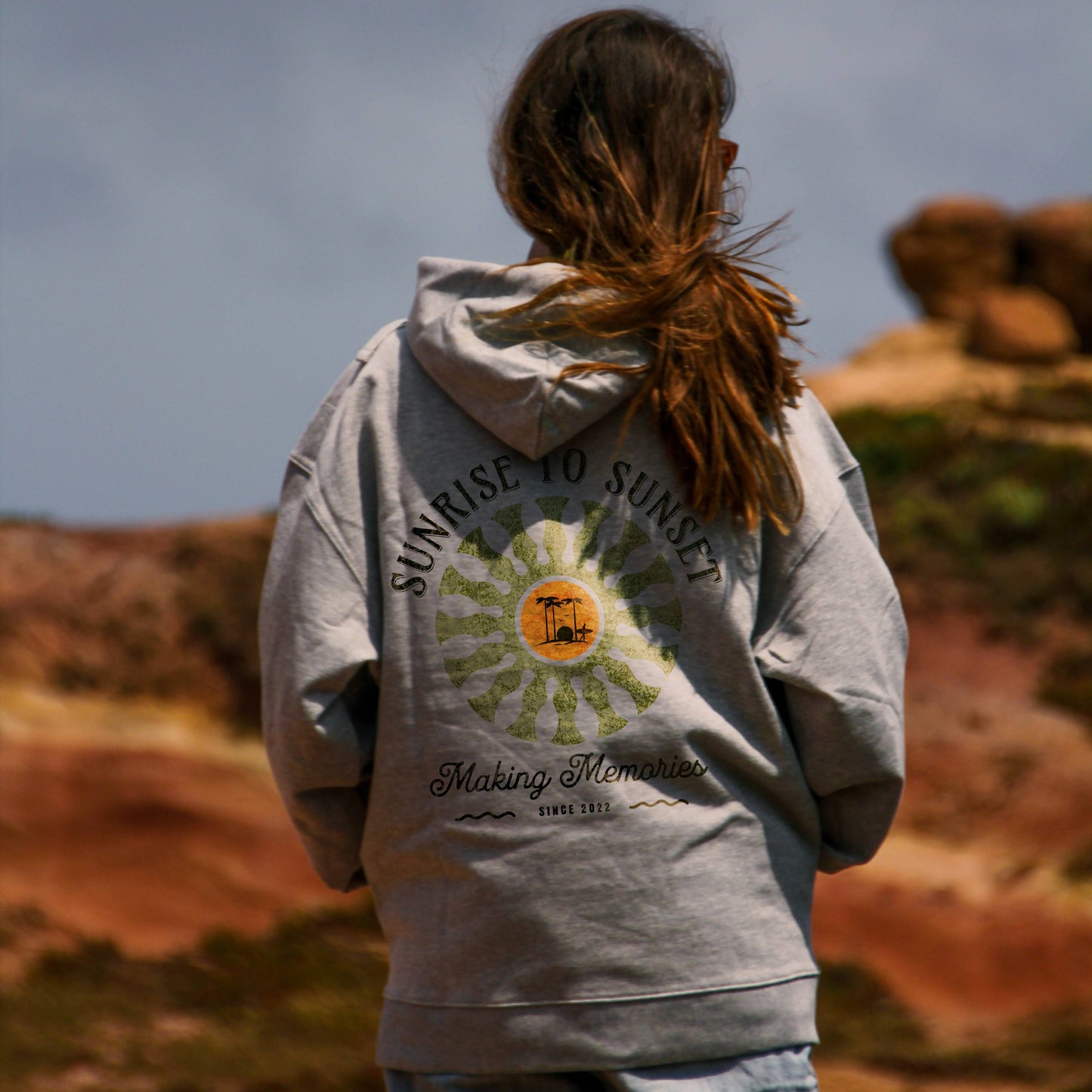 HEATHER GREY "MAKING MEMORIES" ORGANIC HOODIE