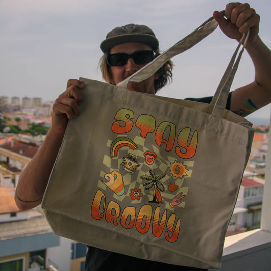 Organic "STAY GROOVY" Shopping Bag