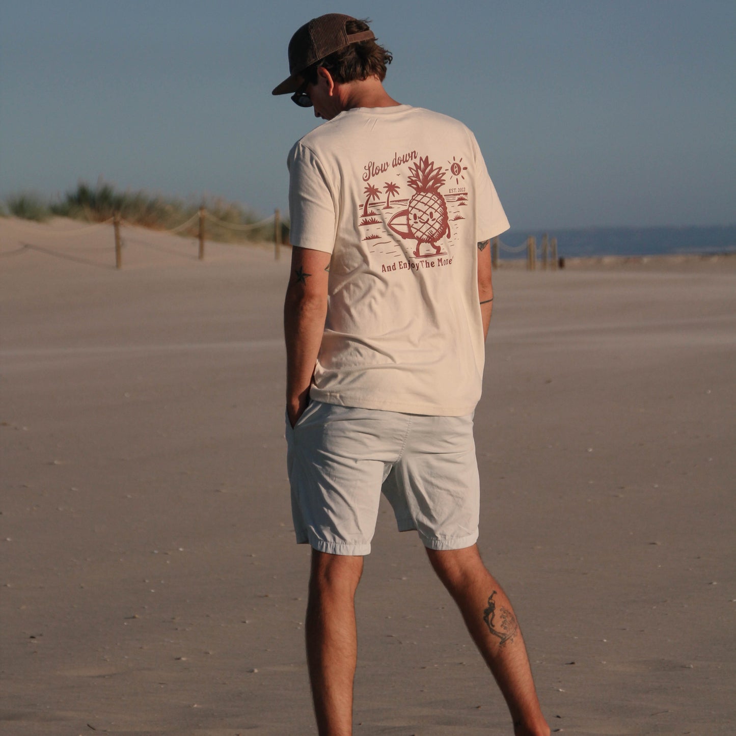 NATURAL RAW "STOKED PIÑA" ORGANIC TEE