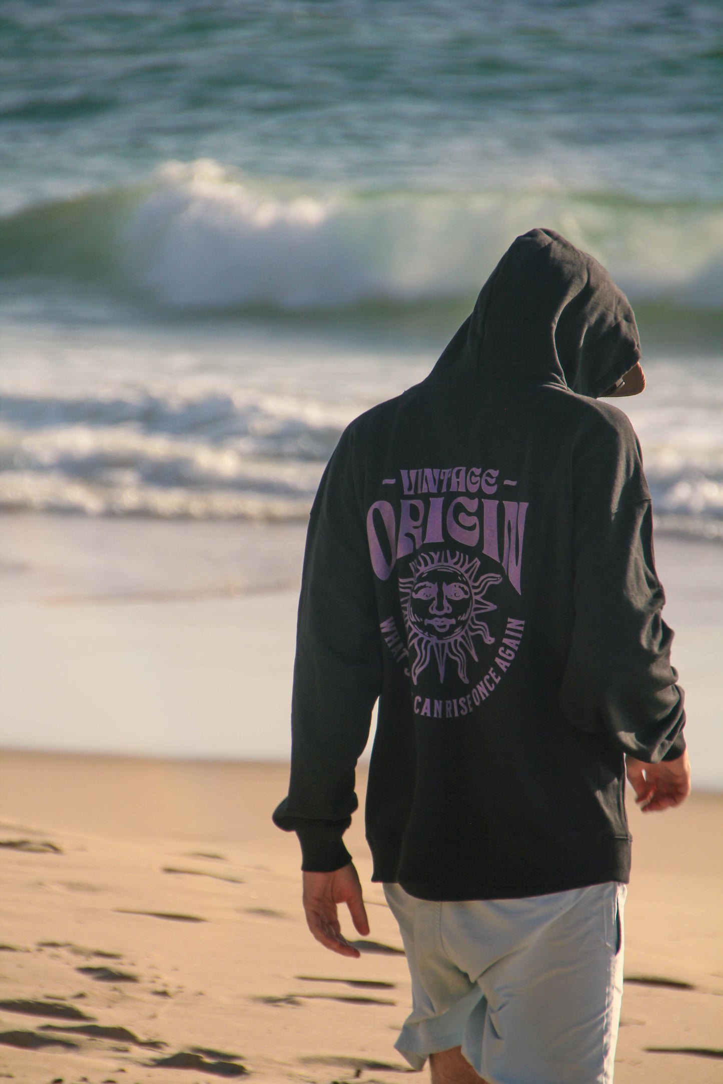 BLACK "VINTAGE" ORGANIC HOODIE