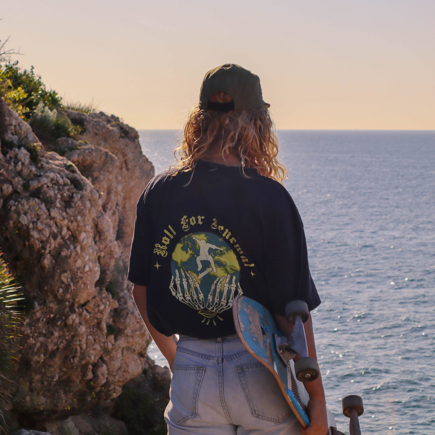 Black "Roll For Renewal" Organic Tee