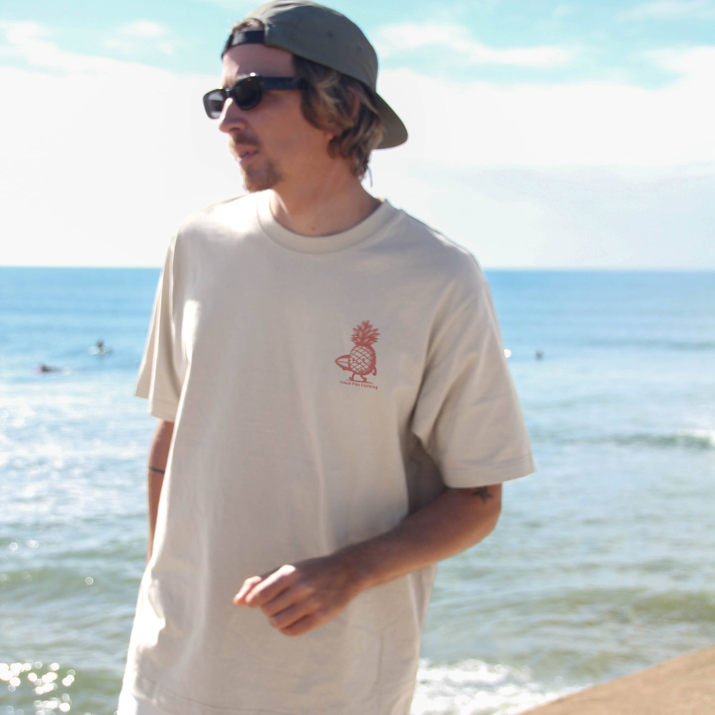 NATURAL RAW "STOKED PIÑA" ORGANIC TEE