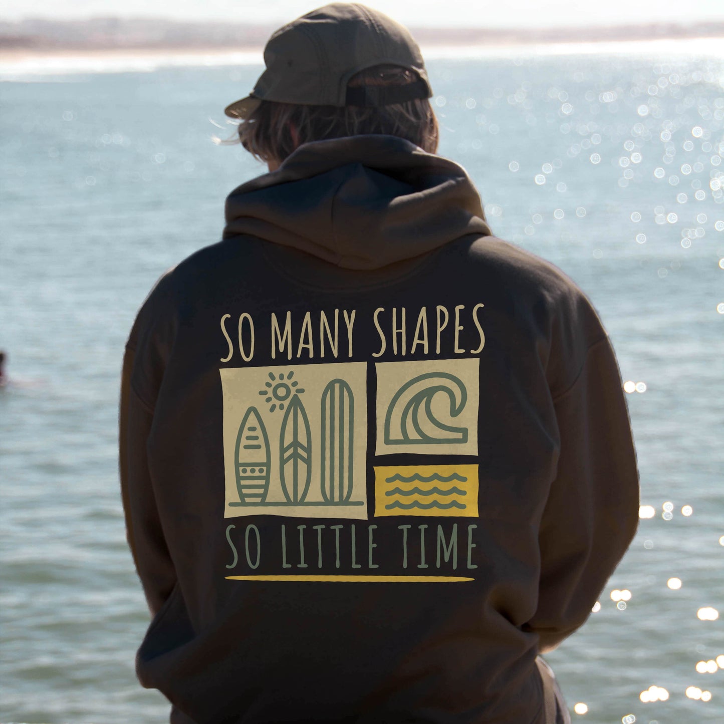 BLACK "SHAPES" ORGANIC HOODIE