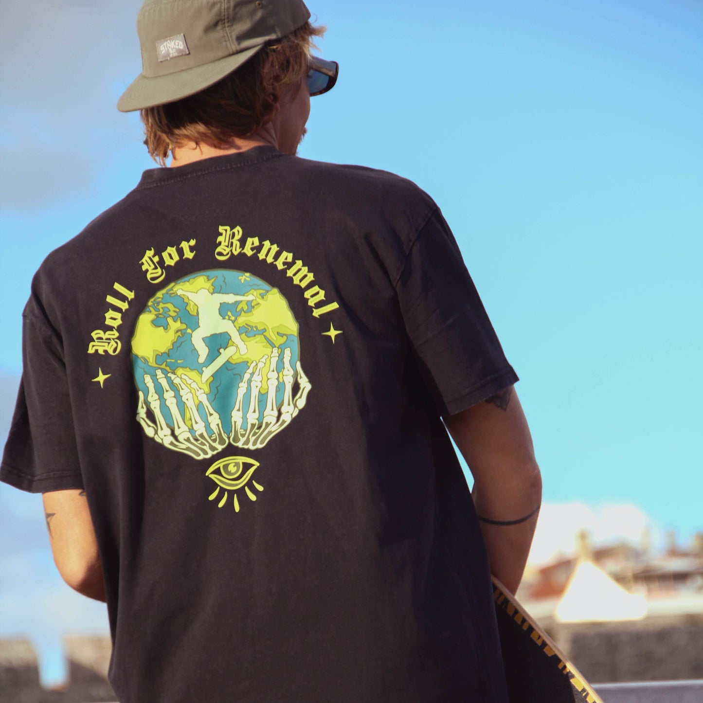 Black "Roll For Renewal" Organic Tee