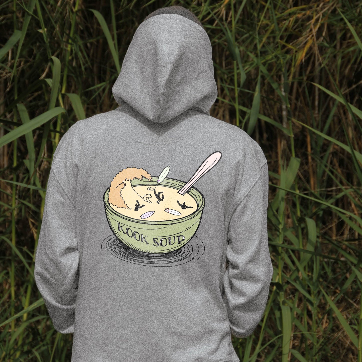 Heather Grey "Kook Soup" Organic Hoodie