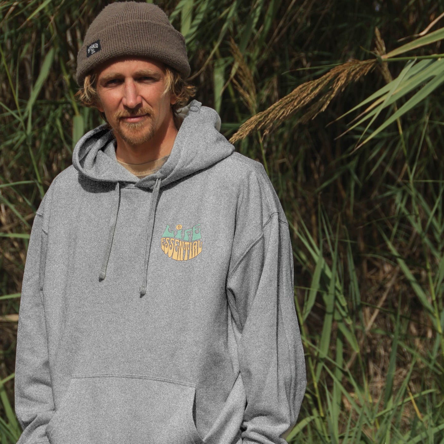 Heather Grey "Waves & Sunshine" Organic Hoodie