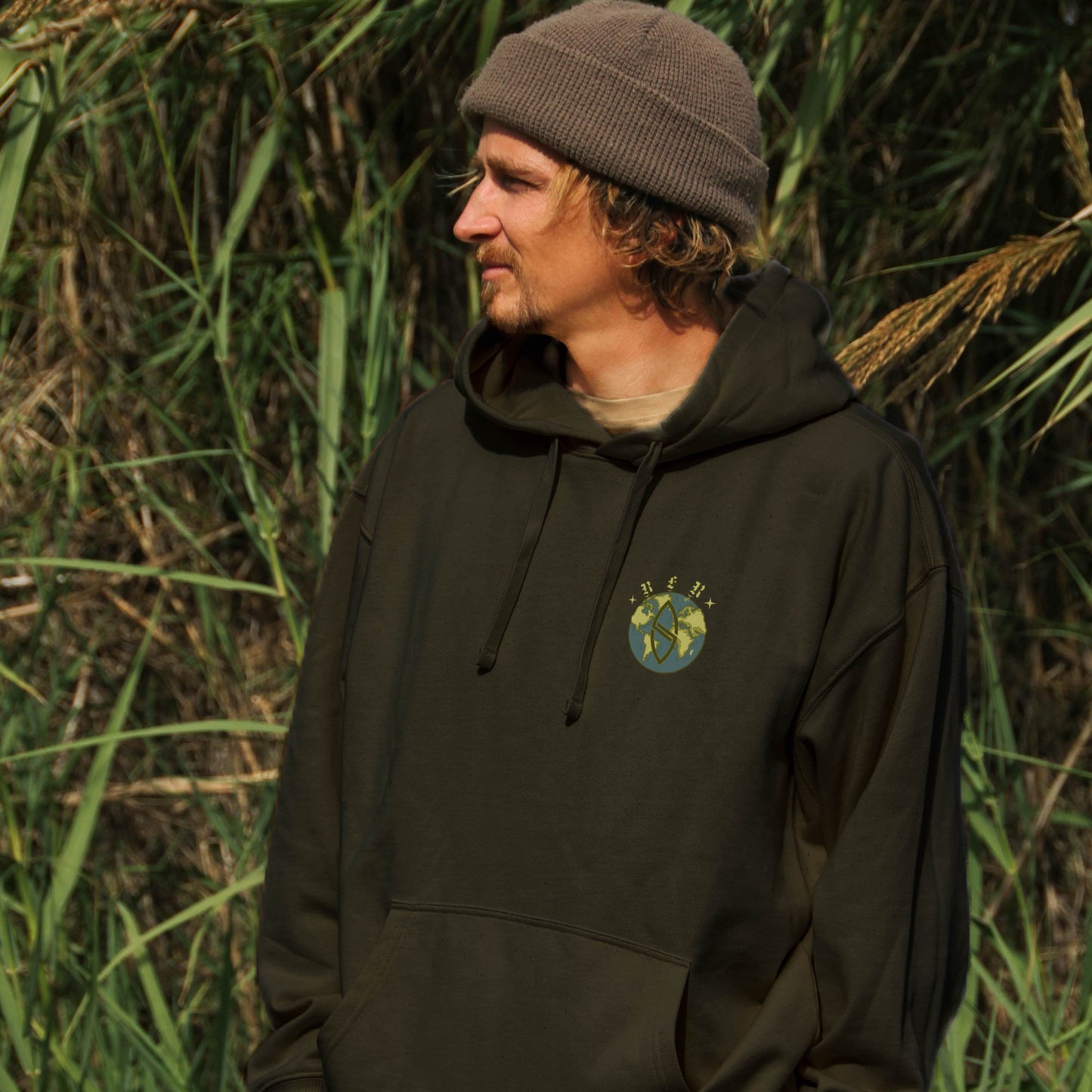 BLACK "ROLL FOR RENEWAL" ORGANIC HOODIE