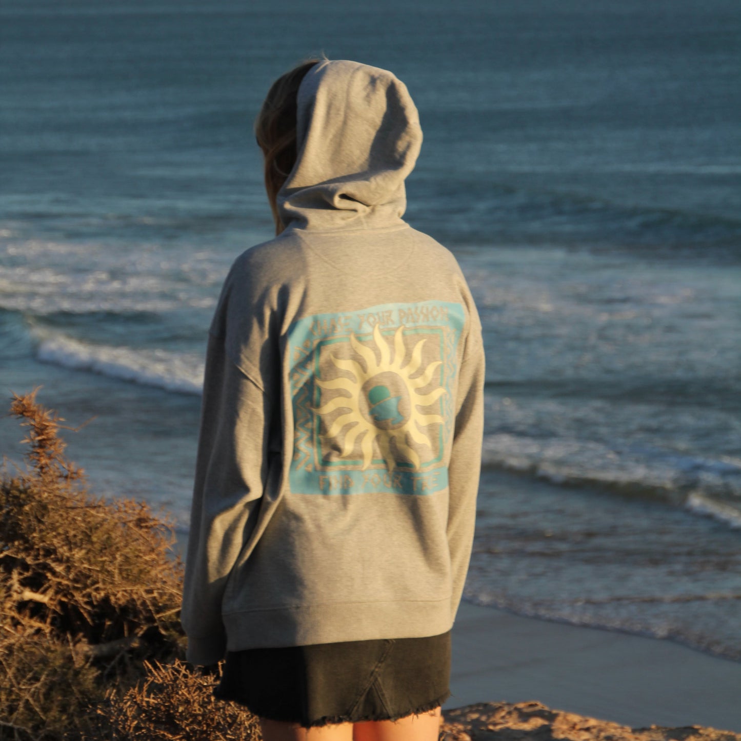 HEATHER GREY "TRIBE" ORGANIC HOODIE