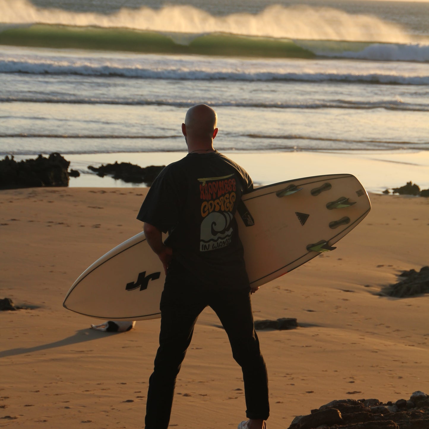 Organic "HAPPINESS" Stone Wash Tee
