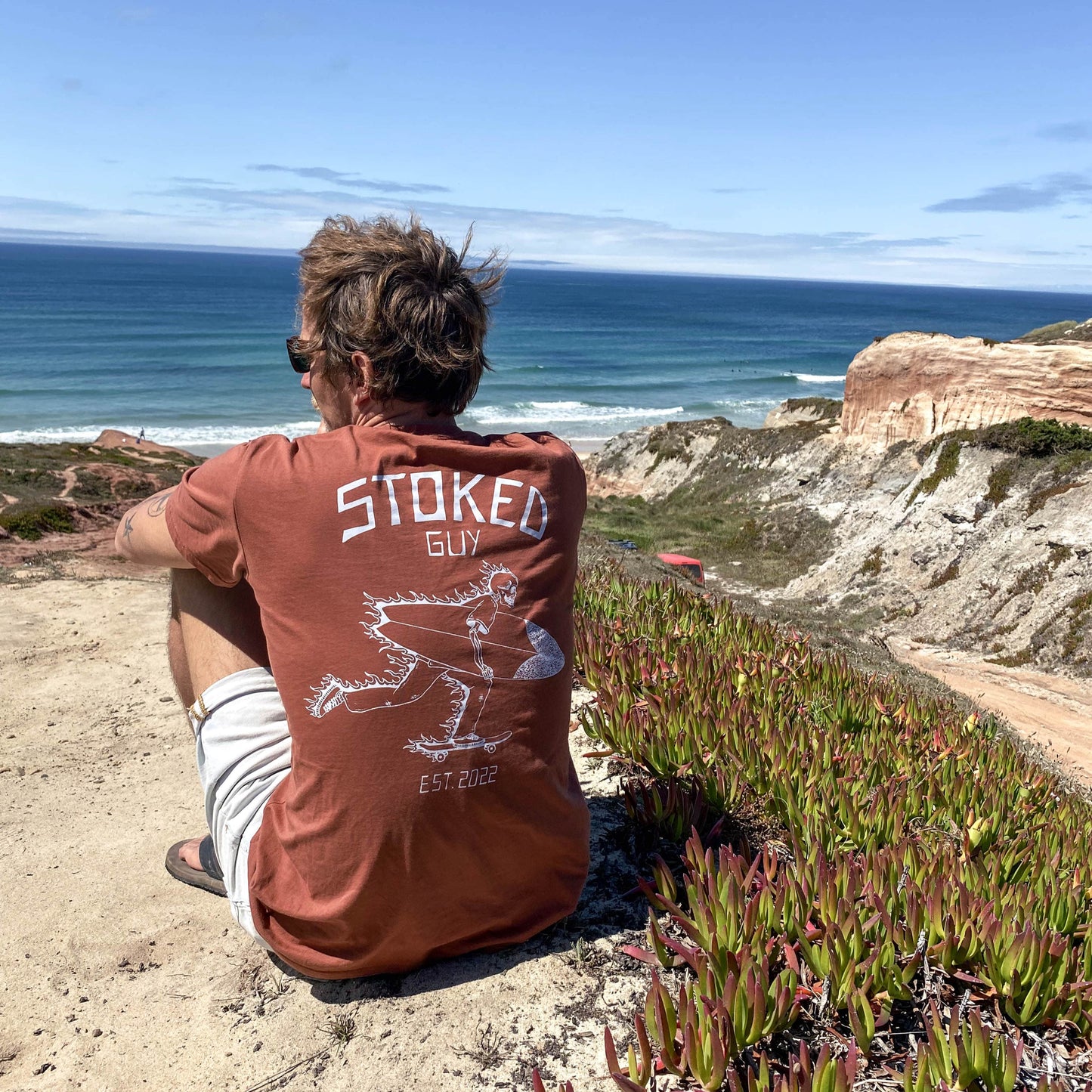HERITAGE BROWN "STOKED GUY ORIGINAL" ORGANIC TEE