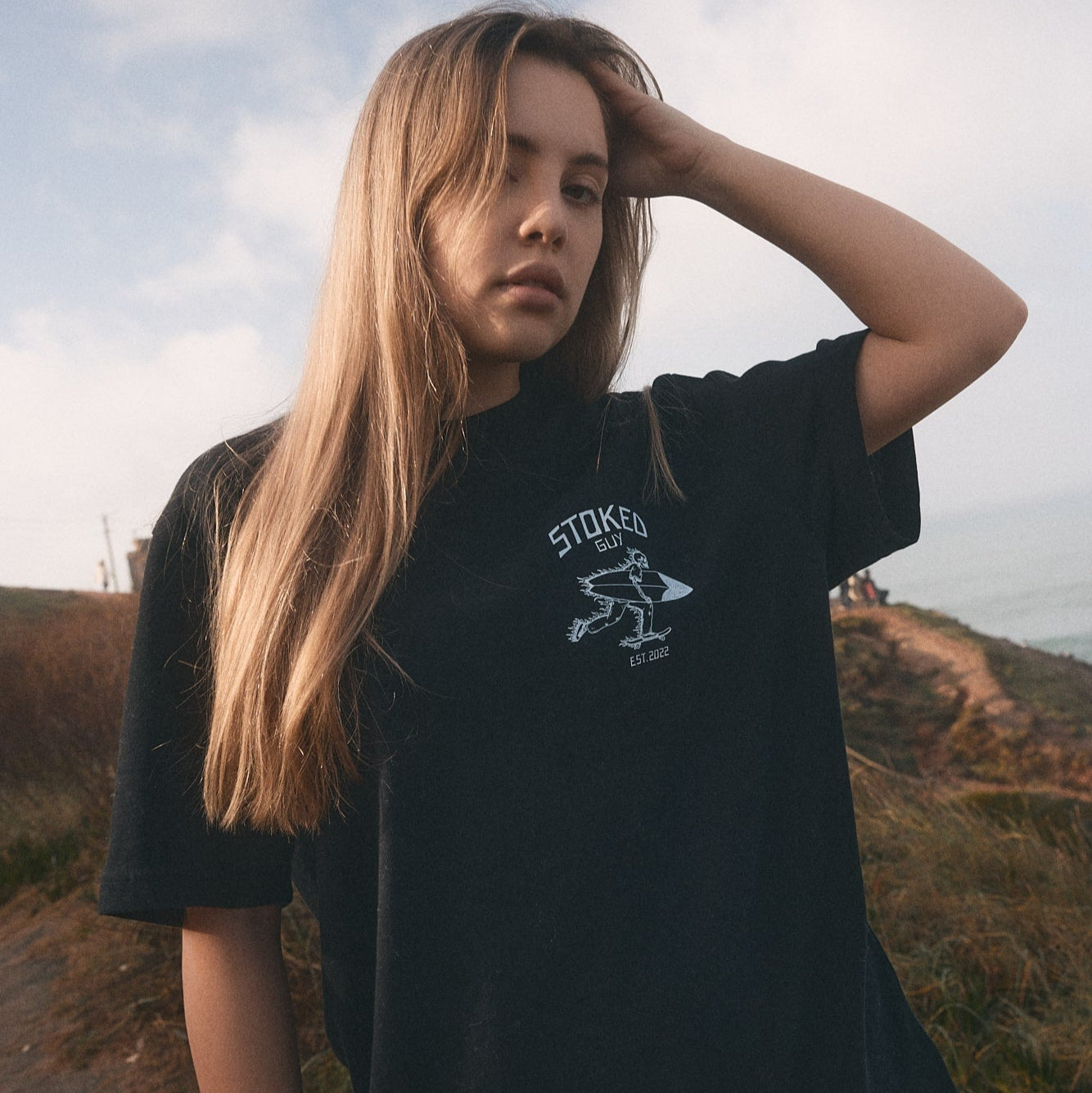 Black "Stoked Guy Original" Organic Tee
