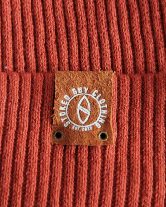 Organic "EARTHY RED" Slouch Beanie