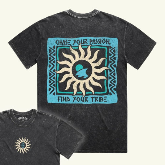 Organic "TRIBE" Stone Wash Tee