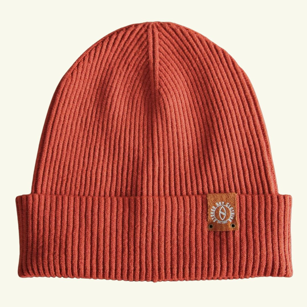 Organic "EARTHY RED" Slouch Beanie