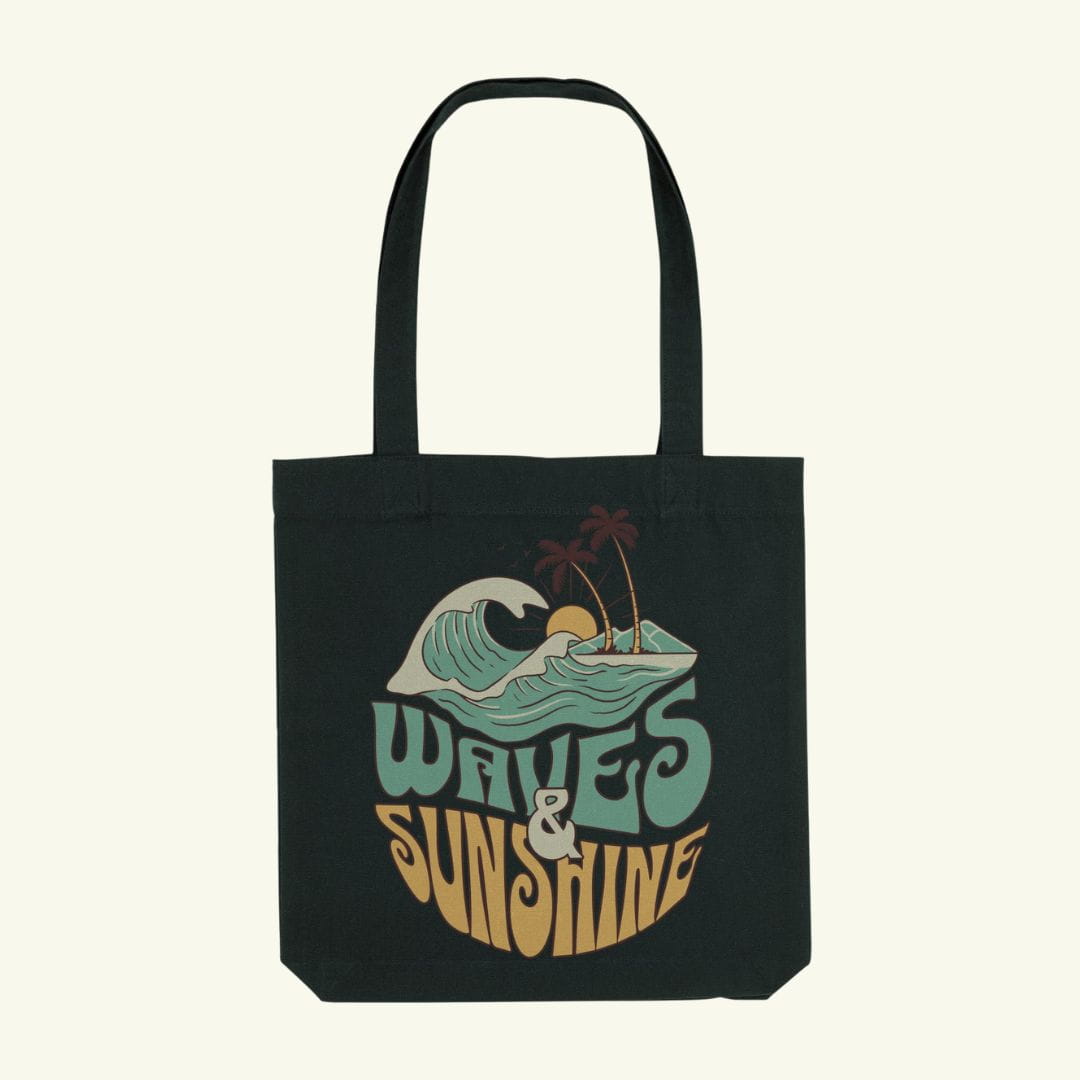 Organic "WAVES & SUNSHINE" Tote Bag