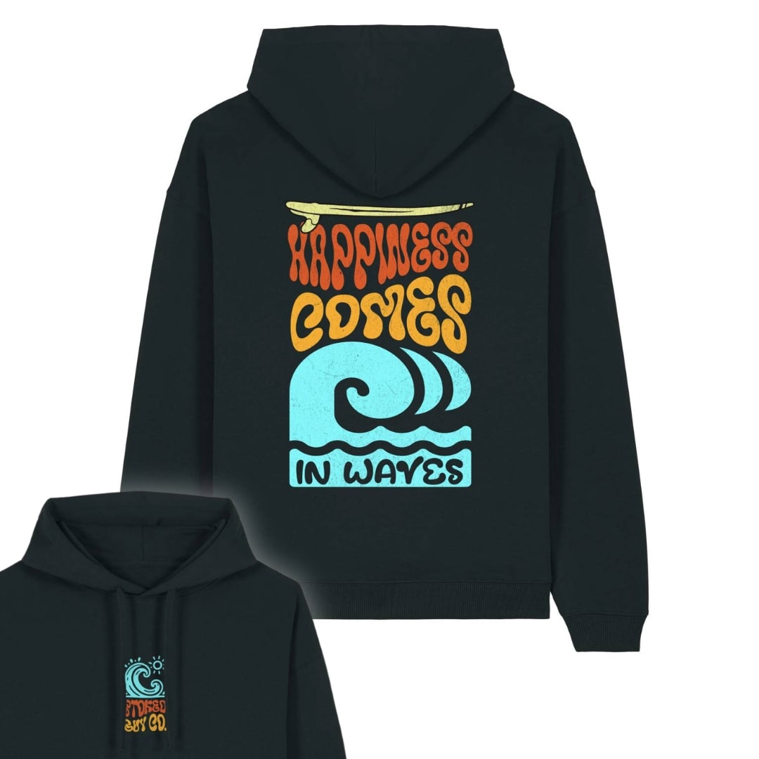 Black "Happiness" Organic Hoodie