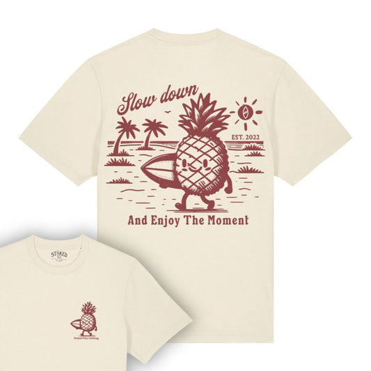 NATURAL RAW "STOKED PIÑA" ORGANIC TEE