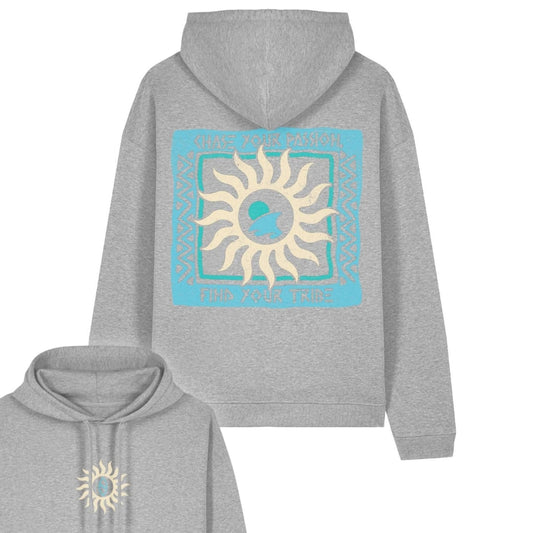 Heather Grey "Tribe" Organic Hoodie
