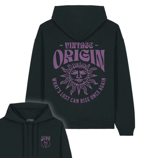 BLACK "VINTAGE" ORGANIC HOODIE