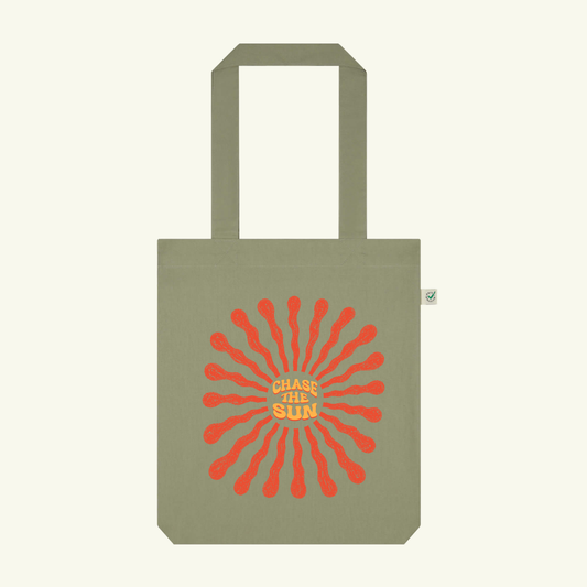 Organic "CHASE THE SUN" Tote Bag