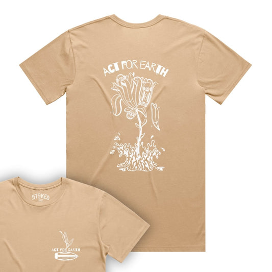 Khaki "Act For Earth" Tee