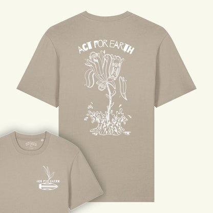 KHAKI "ACT FOR EARTH" TEE