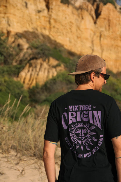 BLACK "VINTAGE" ORGANIC TEE
