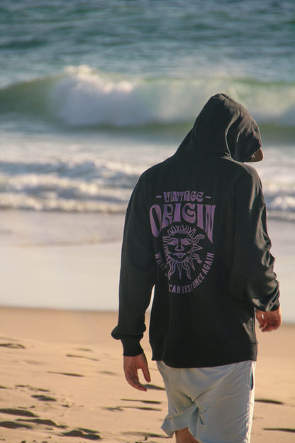 BLACK "VINTAGE" ORGANIC HOODIE