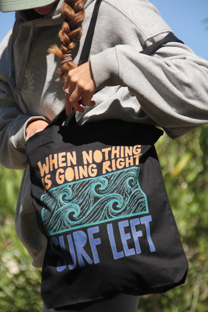 Organic "SURF LEFT" Tote Bag