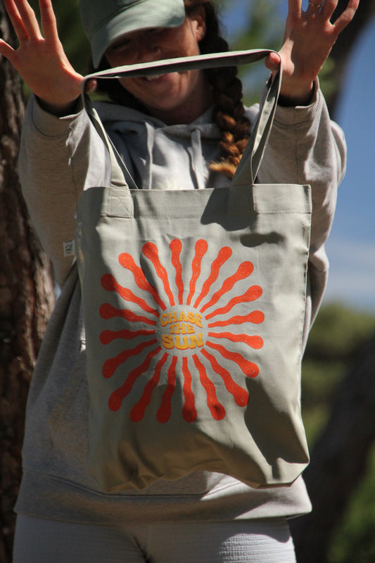 Organic "CHASE THE SUN" Tote Bag