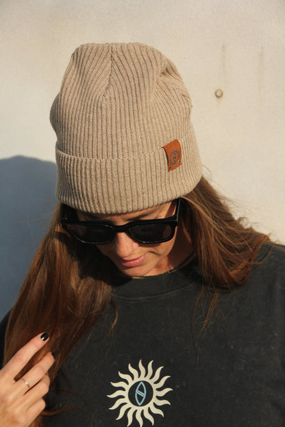 Heather Sand Organic Beanie