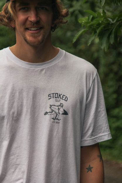 White "Stoked Guy Original" Tee