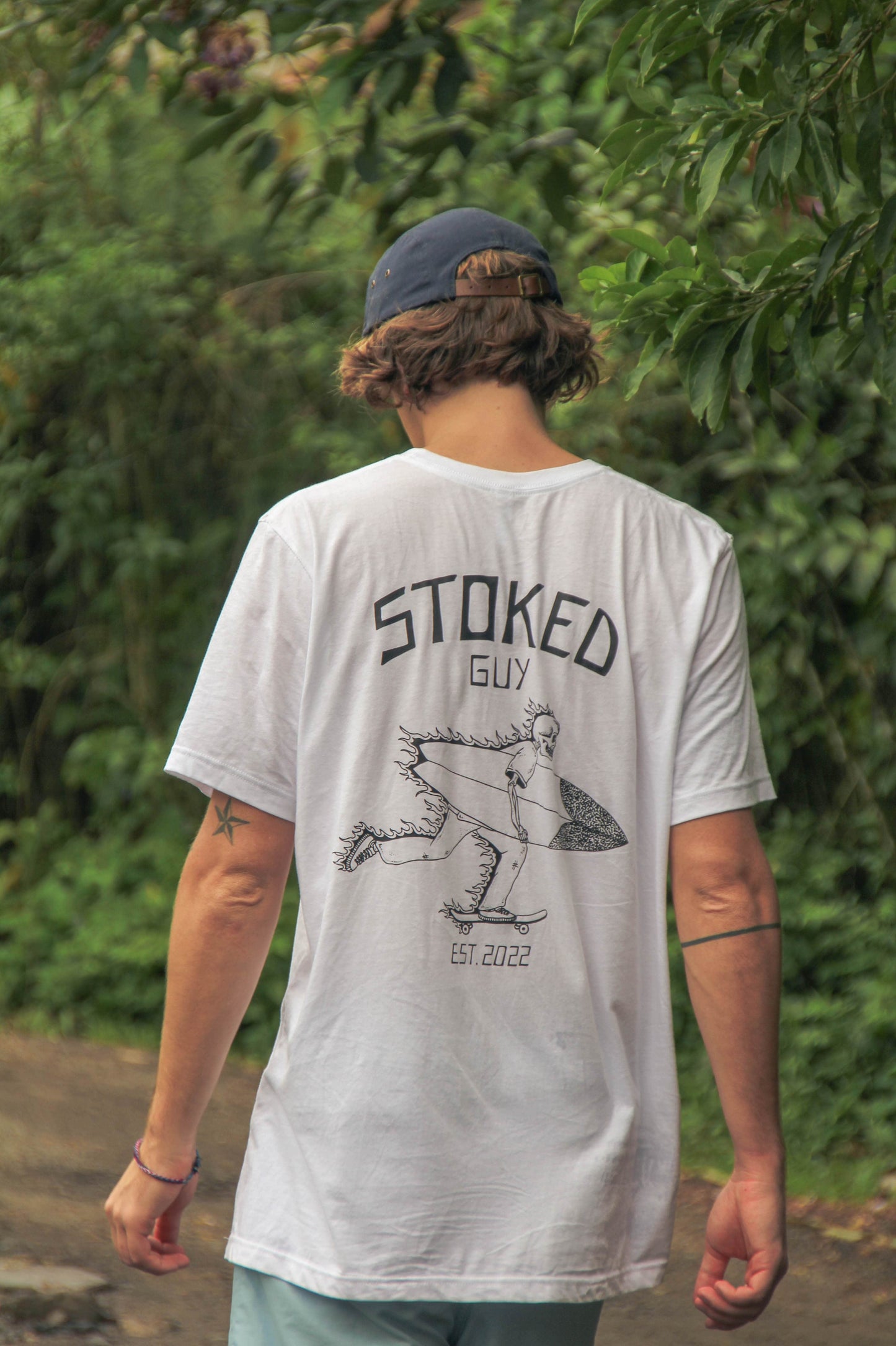 White "Stoked Guy Original" Tee