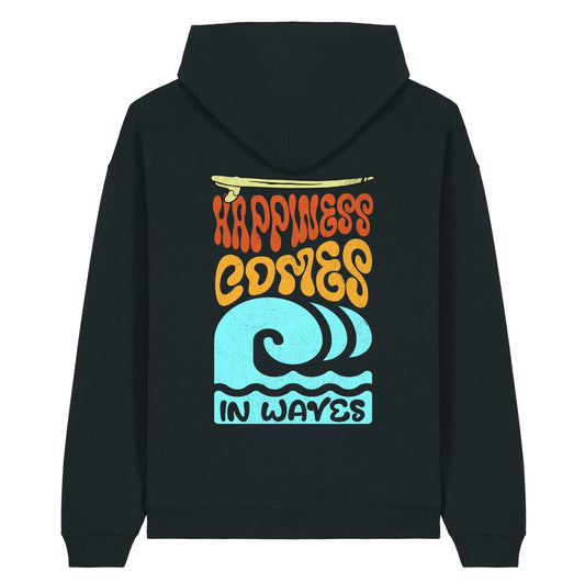 Black "Happiness" Organic Hoodie