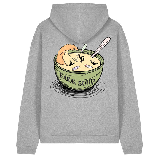 Heather Grey "Kook Soup" Organic Hoodie