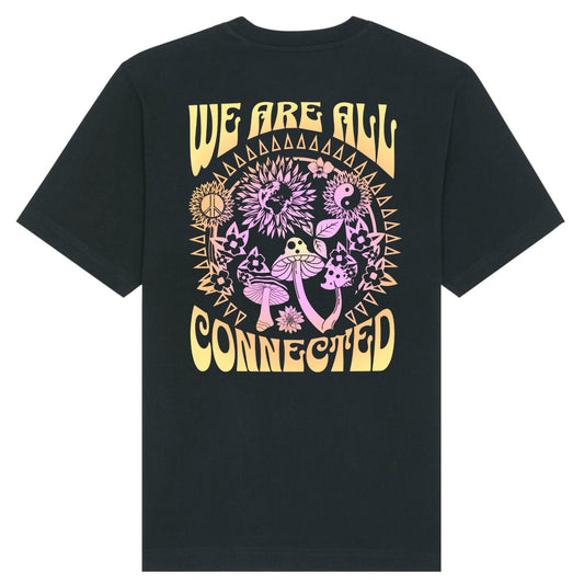 Black "We Are All Connected" Organic Tee