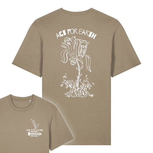 KHAKI "ACT FOR EARTH" TEE