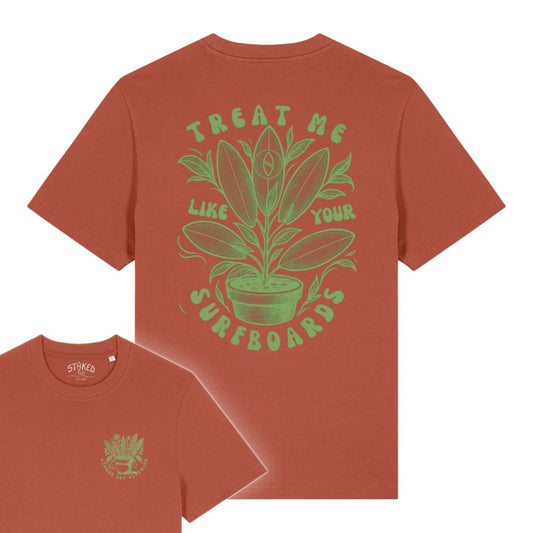HERITAGE BROWN "SURF PLANT" ORGANIC TEE