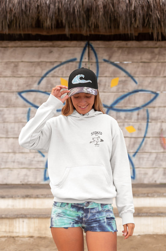 White "Stoked Guy Original" Hoodie